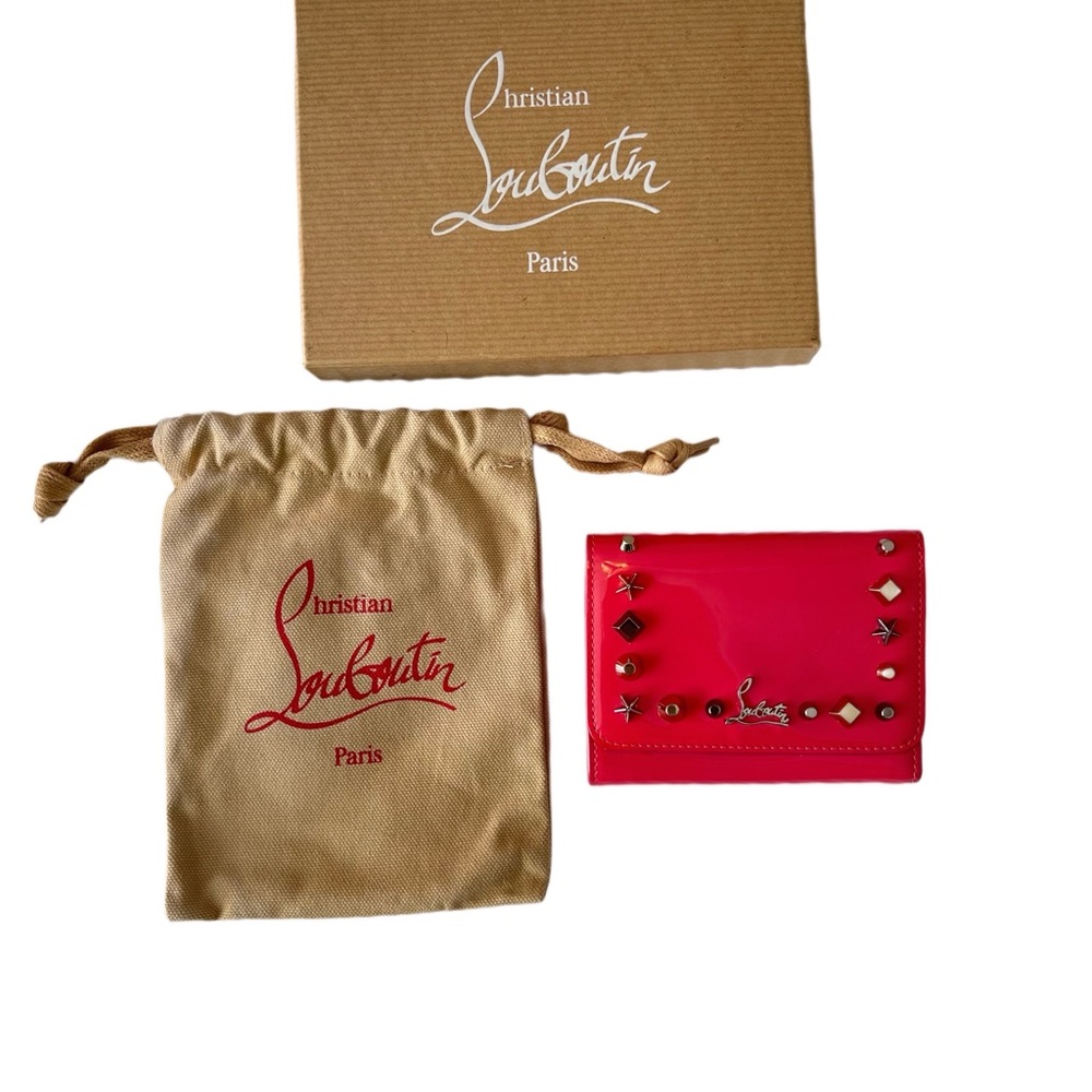 Christian Louboutin Patent Macaron Wallet w/COA, Dusty & Box: All Sales Final